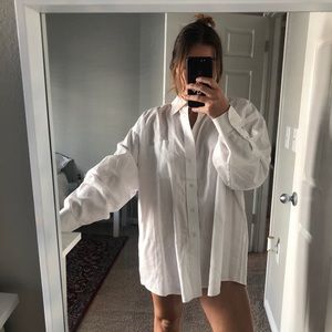 Oversized white button down